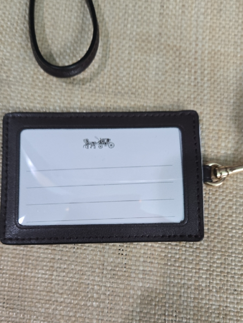 Coach Brown Floral Leather Lanyard Card Holder - Picture 4 of 6